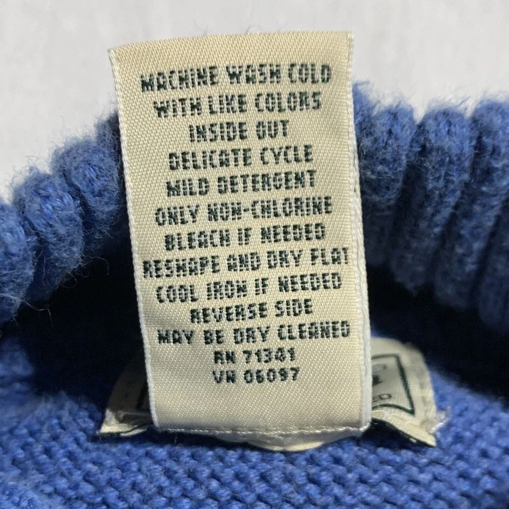 LL Bean Sweater Blue Quarter Zip Size XL Tall Cotton Men’s Pullover Long Sleeve